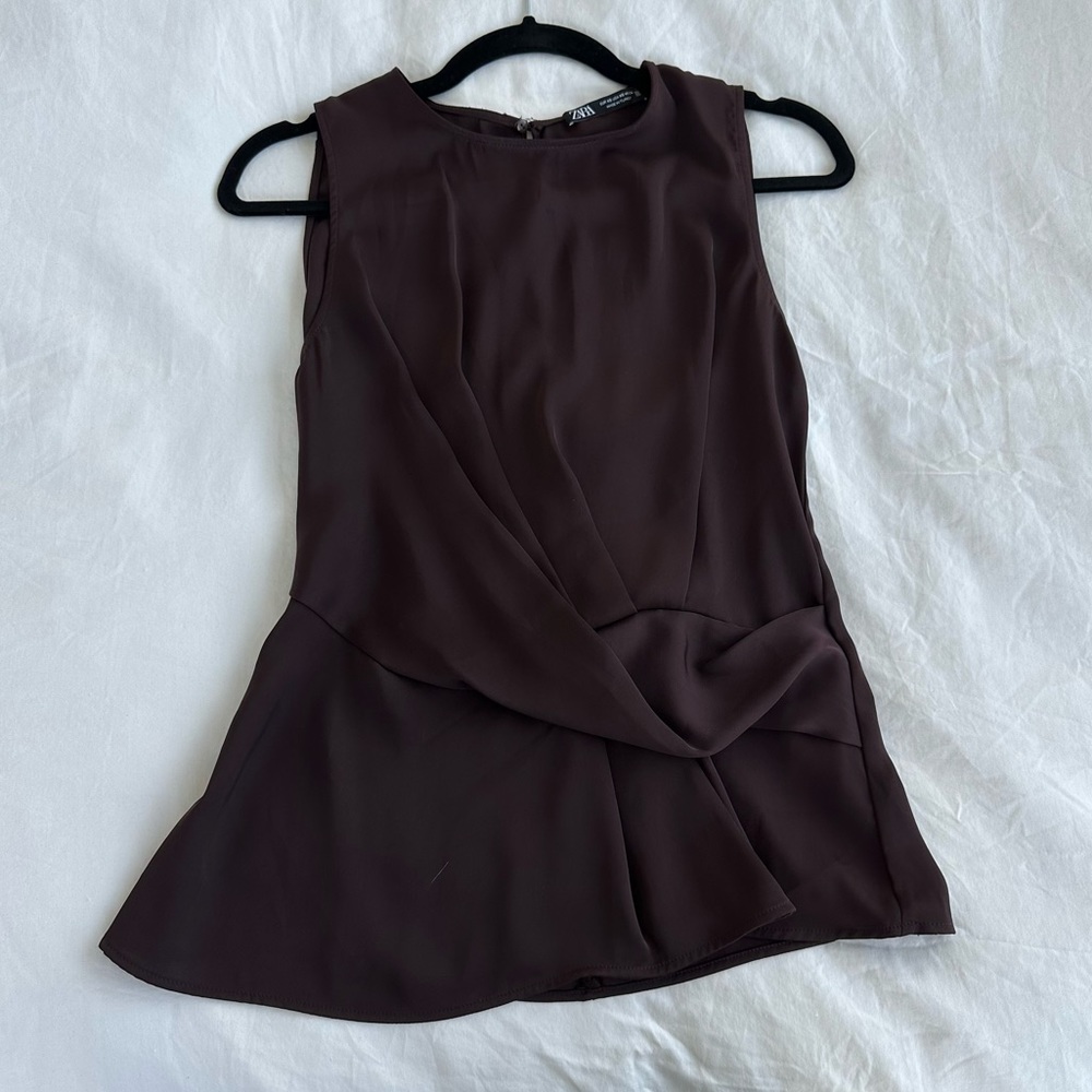 Purple silk Zara top